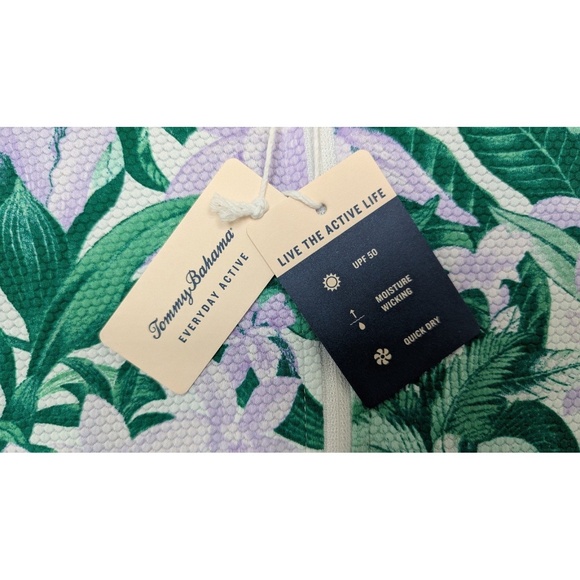 new Tommy Bahama Quarter-Zip Active Long-Sleeve Shirt Top, Tropical, Size Small - Picture 3 of 4